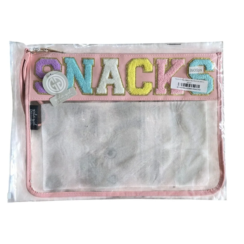 Girlie Girl Originals Snacks Pouch Set OS‎ Pink Black New Chenille Patch